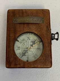DOLLOND LONDON MARKED BRASS MARINE COMPASS WITH BOX
