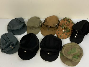 LOT OF GERMAN REPRODUCTION HEADGEAR FOR REENACTORS