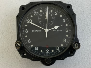 VINTAGE BREITLING WAKMANN MILITARY AIRCRAFT COCKPIT CLOCK SWISS MADE