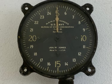 VINTAGE U.S.NAVY TACHOMETER R.P.M. GAUGE