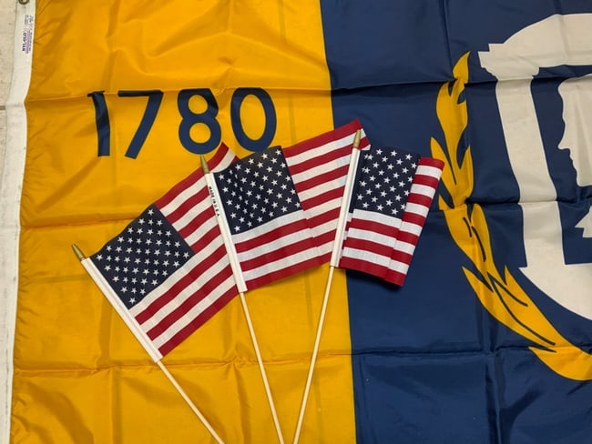 USA SMALL FLAGS AND JEFFERSON COUNTY KENTUCKY FLAG: USA SMALL FLAGS AND JEFFERSON COUNTY KENTUCKY FLAG . 60"X36" SIZE.