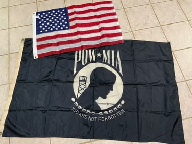 USA FLAG AND POW MIA FLAG