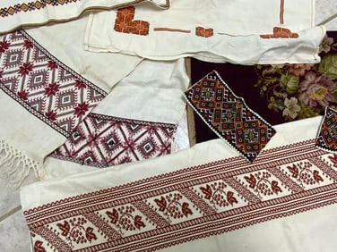 UKRAINE VINTAGE UKRAINIAN TRADITIONAL EMBROIDERED VYSHYVANKA PATTERN LOT