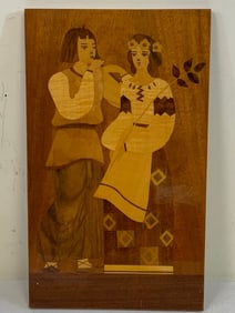 USSR UKRAINE VINTAGE UKRAINIAN WOODEN MOSAIC ARTWORK
