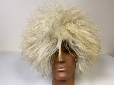 RUSSIAN CAUCASIAN COSSACK PAPAKHA LAMB FUR HAT - WHITE