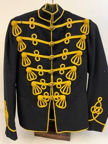 ANTIQUE BRITISH HUSSAR DRESS BLUE WOOL TUNIC