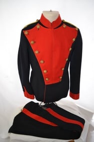 ANTIQUE BRITISH 5th ROYAL IRISH LANCERS UNIFORM TUNIC AND PANTS