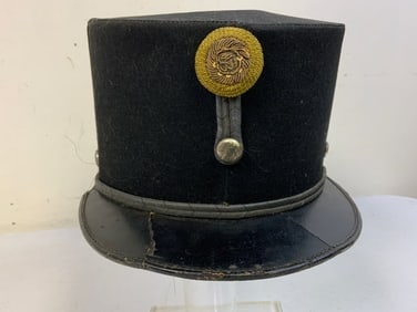 ANTIQUE K.U.K. AUSTRIA HUNGARY EMPIRE OFFICERS SERVICE BLACK KEPI HAT