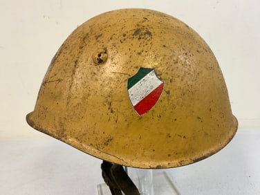 WWII ITALIAN M33 HELMET TROPICAL CAMOUFLAGE PAINTED