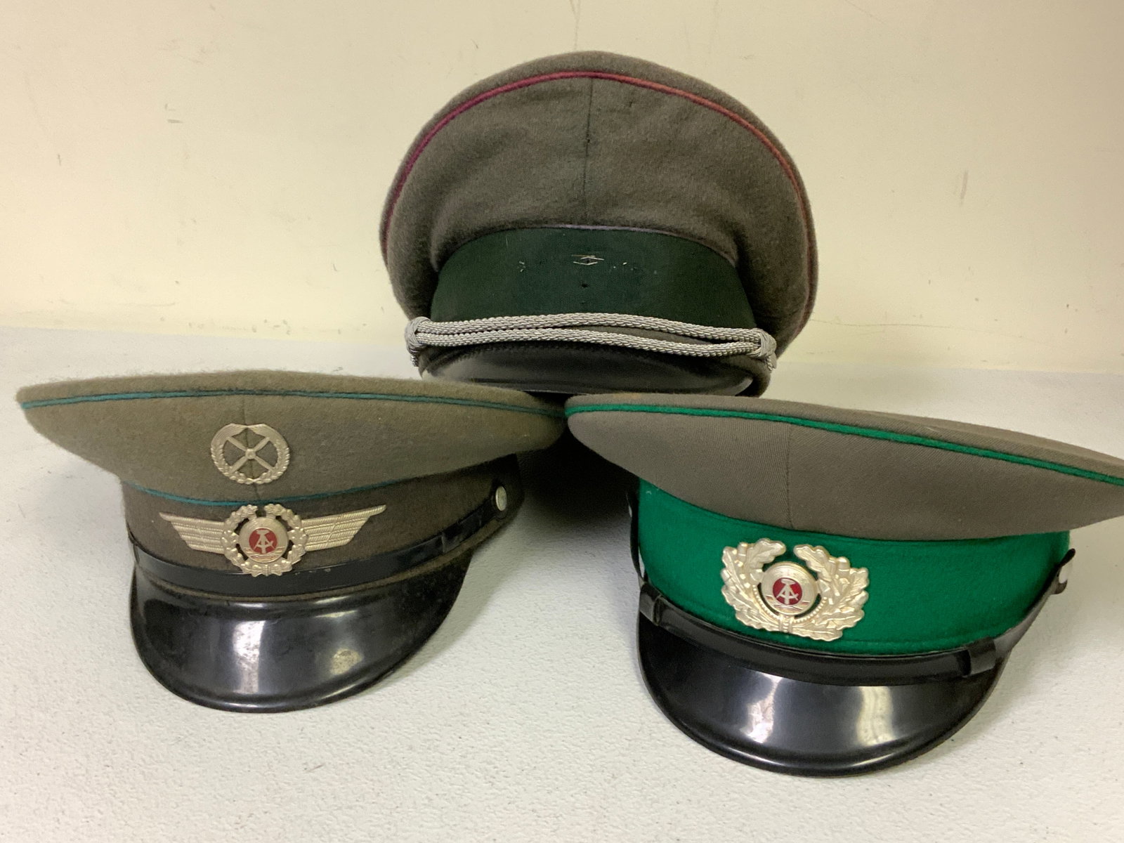 LOT OF VINTAGE GERMAN VISOR HATS: LOT OF VINTAGE GERMAN VISOR HATS