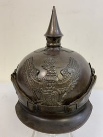 IMPERIAL GERMAN WWI CAVALRY "JAGER ZU PFERDE" LOBSTER TAIL PICKELHAUBE SPIKED METAL HELMET