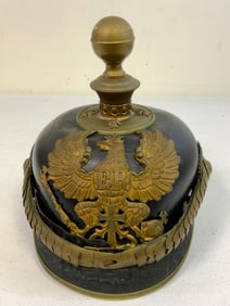 IMPERIAL GERMANY PRUSSIAN ARTILLERY RESERVE OFFICER LEATHER HELMET