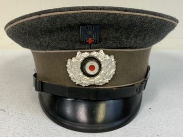 GERMANY THIRD REICH GERMAN RED CROSS (DRK) OTHER RANKS PERSONNEL VISOR CAP. GOOD CONDITION HAT