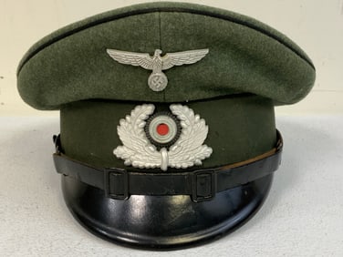 GERMANY THIRD REICH RAILWAY POLICE BAHNSCHUTZPOLIZEI OTHER RANKS PERSONNEL VISOR CAP.