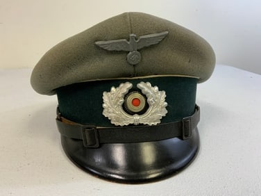 WWII GERMAN ARMY INFANTRY NCO OFFICER VISOR HAT CAP