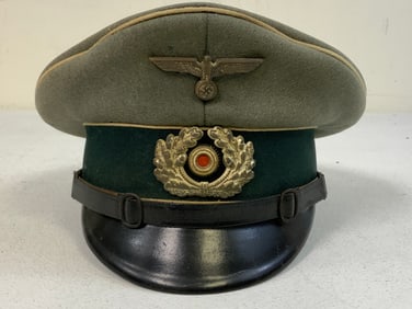 WWII GERMAN ARMY INFANTRY NCO OFFICER VISOR HAT CAP