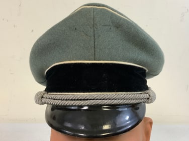 WWII GERMAN SS OFFICER VISOR HAT CAP