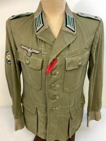 WWII GERMAN ARMY JAGER OFFICER SUMMER TUNIC