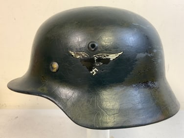 THIRD REICH GERMANY WWII M35 LUFTWAFFE DOUBLE DECAL COMBAT HELMET