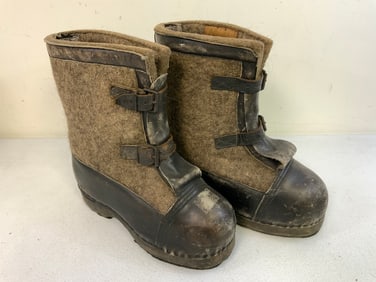 WWII GERMAN MILITARY COLD WEATHER SENTRY BOOTS MATCHED PAIR