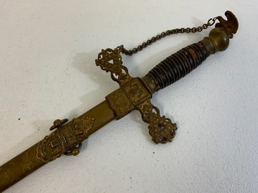 ANTIQUE US FRATERNAL MASONIC DRESS AND CEREMONIAL SWORD KNIGHTS GOLDEN EAGLE