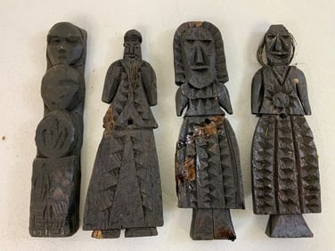 ANTIQUE MONGOLIAN BUDDHIST ONGON HOUSEHOLD SHRINE PROTECTOR FIGURES