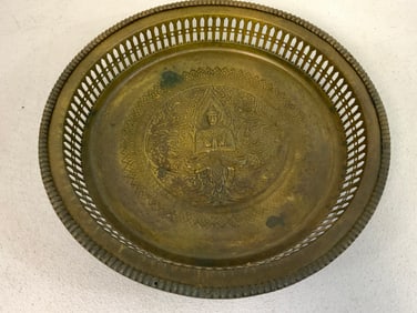 THAILAND ANTIQUE FOOTED BOWL APSARA FAILURE