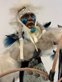 LARGE NAVAJO NATIVE AMERICAN MADE HOOP DANCER CEREMONY FIGURE DOLL