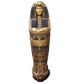 EGYPTIAN QUEEN NEFERTITI LIFE SIZE SARCOPHAGUS CABINET