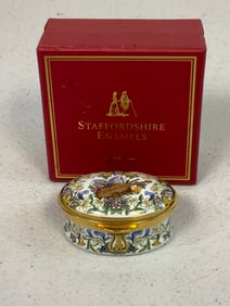 ENGLAND STAFFORDSHIRE ENAMELS MUSIC BOX