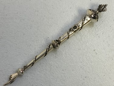 ANTIQUE 1873 IMPERIAL RUSSIA 84 SILVER JEWISH TORA POINTER
