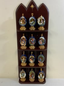 FRANKLIN MINT HOUSE OF FABERGE LIFE OF CHRIST EGG COLLECTION SET OF 12