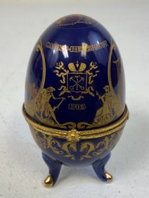 RUSSIAN PORCELAIN EGG ST. PETERSBURG 300 YEARS ANNIVERSARY