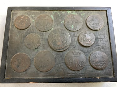 IMPERIAL RUSSIAN COINS DECORATED BOX