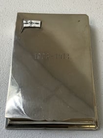 ANTIQUE 1903-1913 IMPERIAL GERMAN NOTEBOOK WITH SILVER CASE COVER