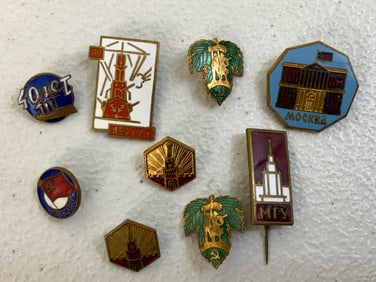 VINTAGE USSR 1950'S PINS BADGES
