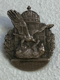 AUSTRO HUNGARIAN EMPIRE HUNGARIAN HONVED REGIMENT BADGE