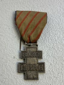 FRANCE WWII FREE FRENCH VOLUNTEER SERVICE CROSS MEDAL FRANCE LIBRE