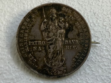 IMPERIAL GERMANY BAVARIA ANTIQUE 1855 SILVER MEDAL