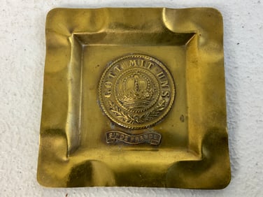 WWI GERMAN BRASS TRENCH ART ASHTRAY