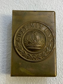 WWI GERMAN BRASS TRENCH ART MATCHBOX HOLDER