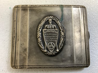 GERMANY THIRD REICH SA 1938 ALPACCA CIGARETTE CASE