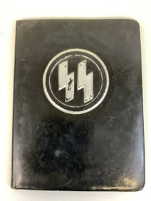GERMANY THIRD REICH BLACK LEATHER SS DOCUMENTS FOLDER