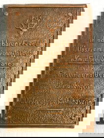 GERMANY THIRD REICH FORESTRY ORGANISATION AWARD COPPER PLAQUE