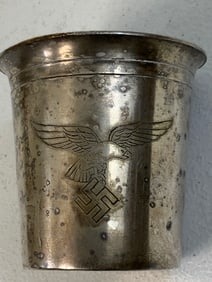 LUFTWAFFE ENGRAVED SILVER PLATED CUP