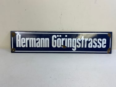 GERMANY THIRD REICH HERMANN GORINGSTRASSE PORCELAIN STEET SIGN