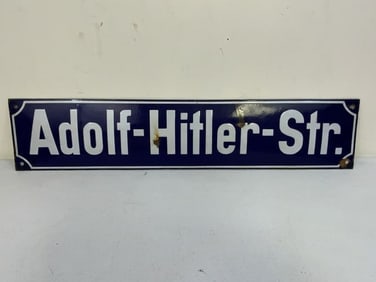 GERMANY THIRD REICH ADOLF HITLER STR. PORCELAIN STEET SIGN