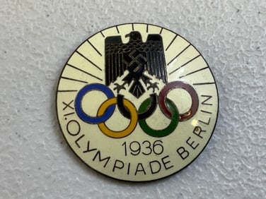 GERMANY BERLIN 1936 OLYMPIC GAMES ENAMEL BADGE