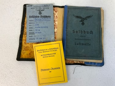 WWII GERMAN LUFTWAFFE SOLDBUCH AND OTHER COCUMENTS
