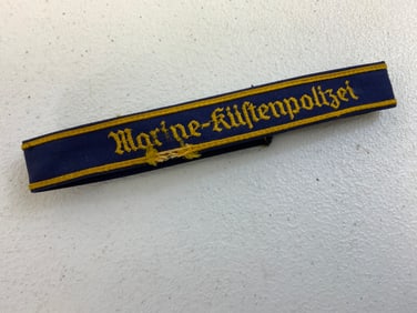 GERMANY THIRD REICH NAVY KRIEGSMARINE KUSTENPOLIZEI NAVAL POLICE CUFF TITLE
